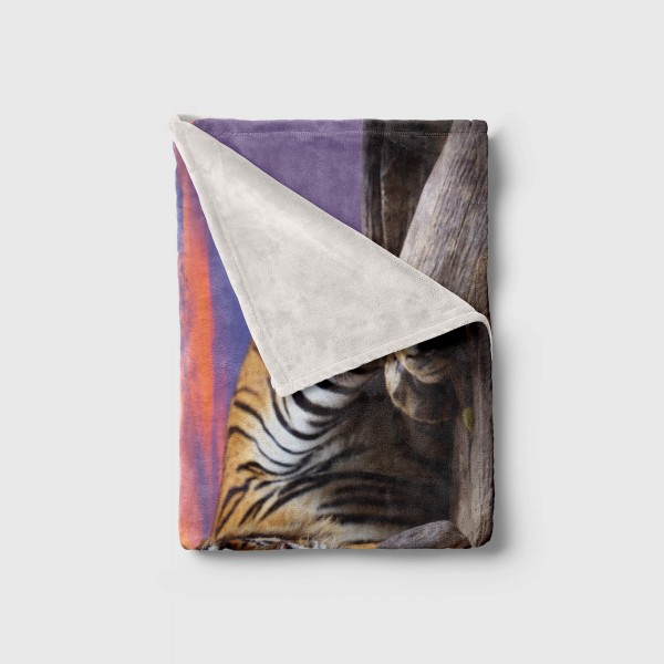 Paul Sinus Art Handtuch Strandhandtuch Saunatuch Kuscheldecke mit Tiermotiv Tiger Natur Abendr Flash Sale