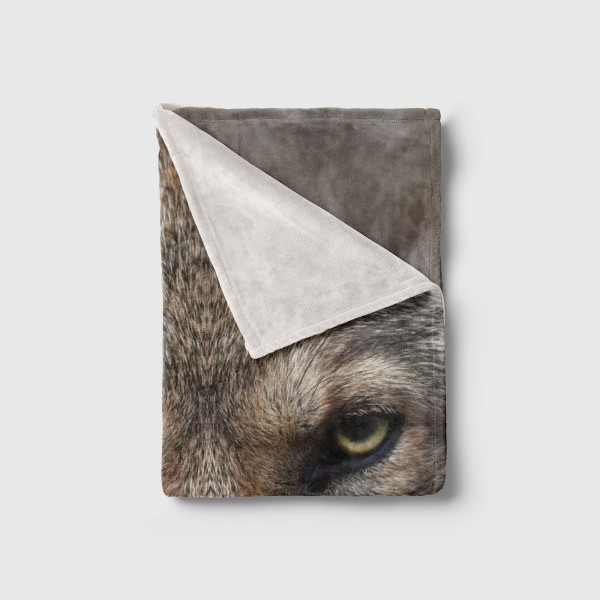 Paul Sinus Art Handtuch Strandhandtuch Saunatuch Kuscheldecke mit Tiermotiv Wolf Wild Begrenztes Angebot