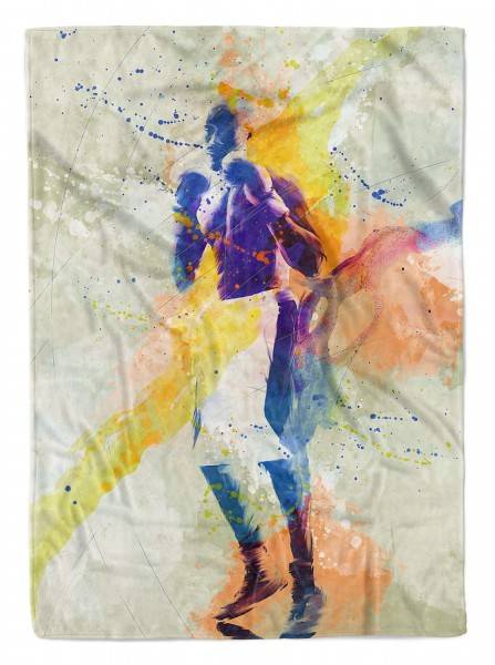 Paul Sinus Art SplashArt Sport Handtuch Strandhandtuch Saunatuch Kuscheldecke Kunstvoll Boxen V Sporthan