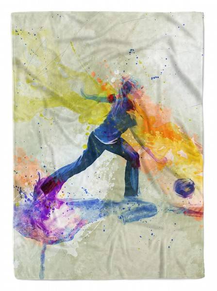 Paul Sinus Art SplashArt Sport Handtuch Strandhandtuch Saunatuch Kuscheldecke Kunstvoll Bowling Sporthan