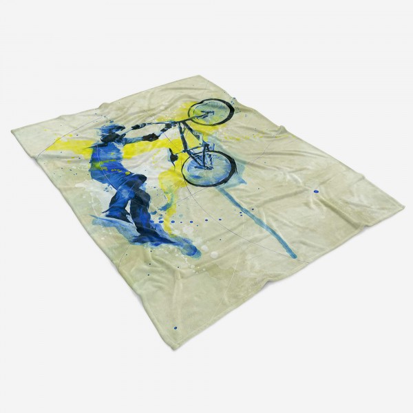 Paul Sinus Art SplashArt Sport Handtuch Strandhandtuch Saunatuch Kuscheldecke Kunstvoll BMX Sporthandtuc Letzte 3 Tage