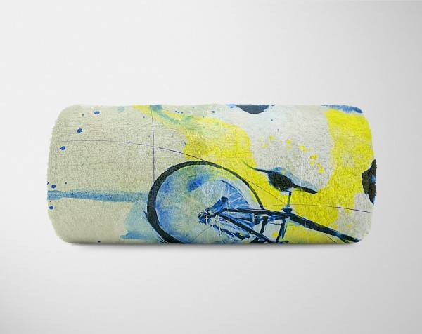 Paul Sinus Art SplashArt Sport Handtuch Strandhandtuch Saunatuch Kuscheldecke Kunstvoll BMX Sporthandtuc Letzte 3 Tage