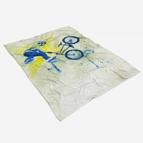 Paul Sinus Art SplashArt Sport Handtuch Strandhandtuch Saunatuch Kuscheldecke Kunstvoll BMX I Sporthandt Neueste Stile