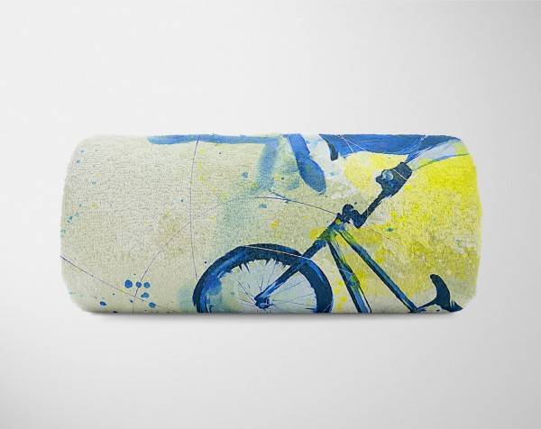 Paul Sinus Art SplashArt Sport Handtuch Strandhandtuch Saunatuch Kuscheldecke Kunstvoll BMX I Sporthandt Neueste Stile