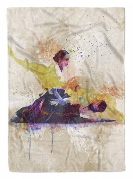 Paul Sinus Art SplashArt Sport Handtuch Strandhandtuch Saunatuch Kuscheldecke Kunstvoll Aikido Sporthand
