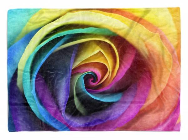 Paul Sinus Art Handtuch Strandhandtuch Saunatuch Kuscheldecke mit Fotomotiv Bunte Blüte Farben