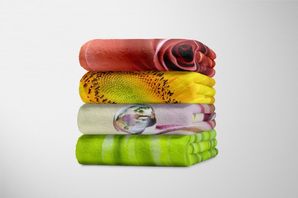 Paul Sinus Art Handtuch Strandhandtuch Saunatuch Kuscheldecke mit Fotomotiv Zinnie Wassertropf Bis zu 60% Rabatt