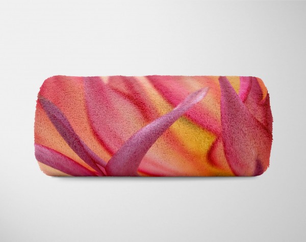 Paul Sinus Art Handtuch Strandhandtuch Saunatuch Kuscheldecke mit Fotomotiv Rote Blüte Blume N Bis zu 65% Rabatt