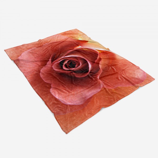 Paul Sinus Art Handtuch Strandhandtuch Saunatuch Kuscheldecke mit Fotomotiv Rose Blüte Rot Sonderangebot der Fabrik