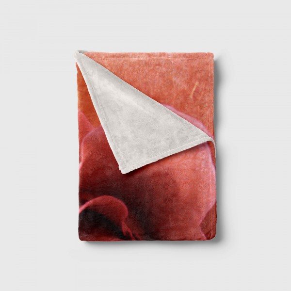 Paul Sinus Art Handtuch Strandhandtuch Saunatuch Kuscheldecke mit Fotomotiv Rose Blüte Rot Sonderangebot der Fabrik