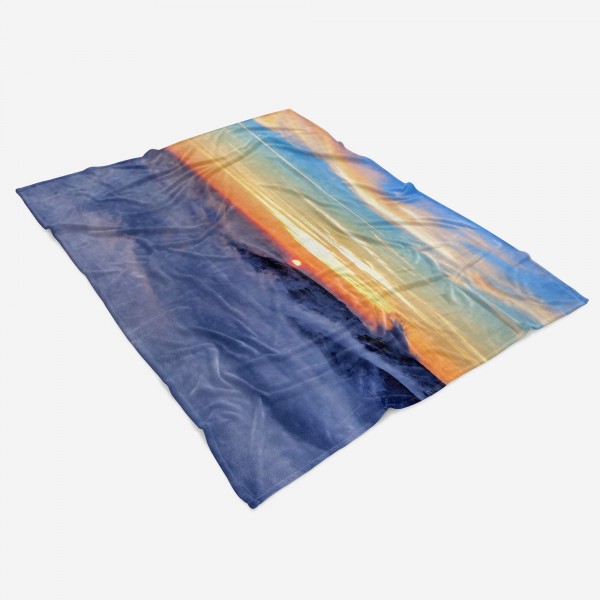 Paul Sinus Art Handtuch Strandhandtuch Saunatuch Kuscheldecke mit Fotomotiv Berge Wolken Abendröte Harmo Vierteljährliche Förderung