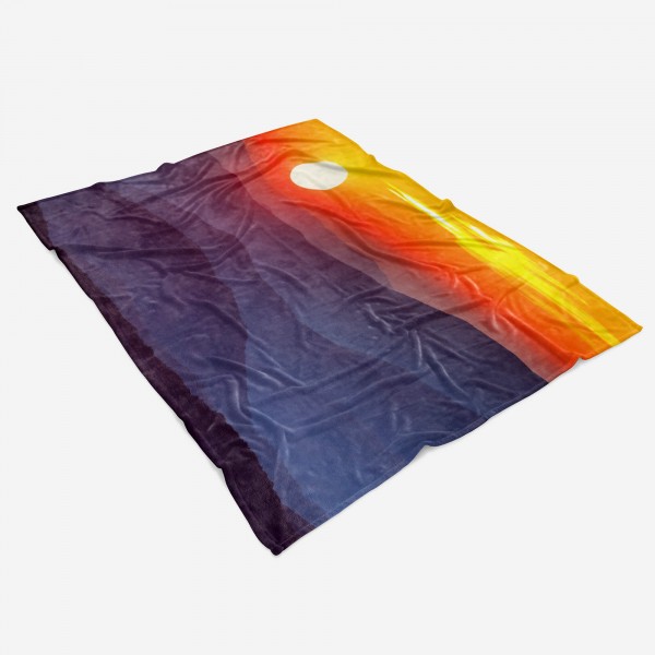 Paul Sinus Art Handtuch Strandhandtuch Saunatuch Kuscheldecke mit Fotomotiv Bergkette Sonnenuntergang ro Bis zu 55% Rabatt