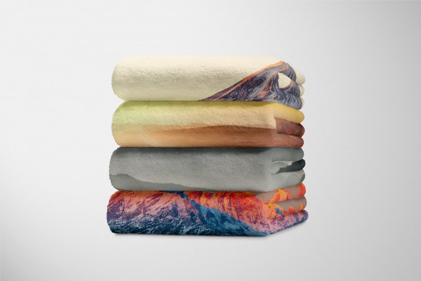 Paul Sinus Art Handtuch Strandhandtuch Saunatuch Kuscheldecke mit Fotomotiv Berge Tannenwald Schwarz Wei Discount Store für neue Produkte