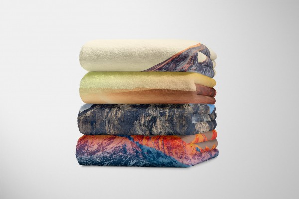 Paul Sinus Art Handtuch Strandhandtuch Saunatuch Kuscheldecke mit Fotomotiv Dolomiten Berge Klippen Nur noch ein Tag übrig