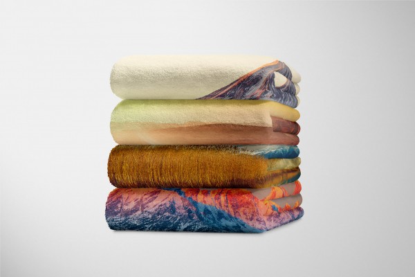 Paul Sinus Art Handtuch Strandhandtuch Saunatuch Kuscheldecke mit Fotomotiv Bergsee Berge Anden Super Rabatt