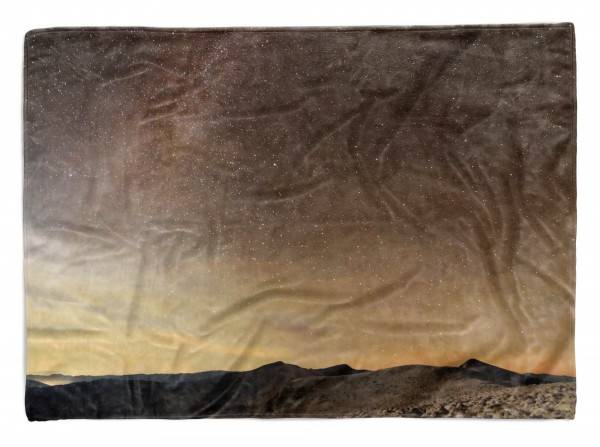 Paul Sinus Art Handtuch Strandhandtuch Saunatuch Kuscheldecke mit Fotomotiv Berge Nachthimmel Sterne