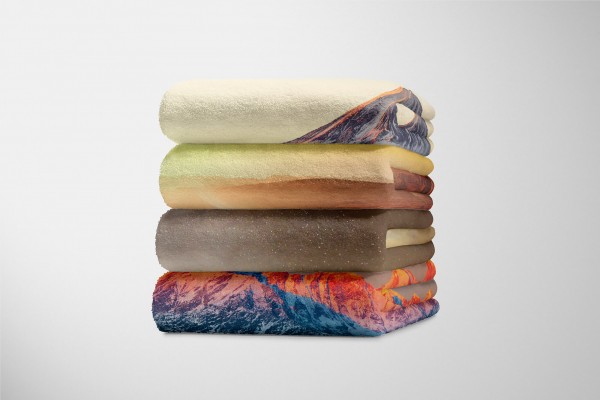 Paul Sinus Art Handtuch Strandhandtuch Saunatuch Kuscheldecke mit Fotomotiv Berge Nachthimmel Sterne Clearance-Verkauf