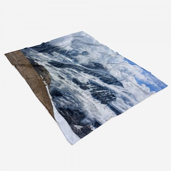 Paul Sinus Art Handtuch Strandhandtuch Saunatuch Kuscheldecke mit Fotomotiv Berge Gletscher Schnee Begrenzt auf 3 Tage