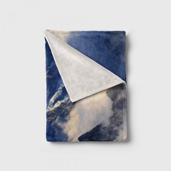 Paul Sinus Art Handtuch Strandhandtuch Saunatuch Kuscheldecke mit Fotomotiv Berge Nebel Berggipfel Speichern exportieren