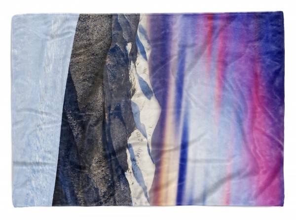 Paul Sinus Art Handtuch Strandhandtuch Saunatuch Kuscheldecke mit Fotomotiv Berge Schnee Himmel