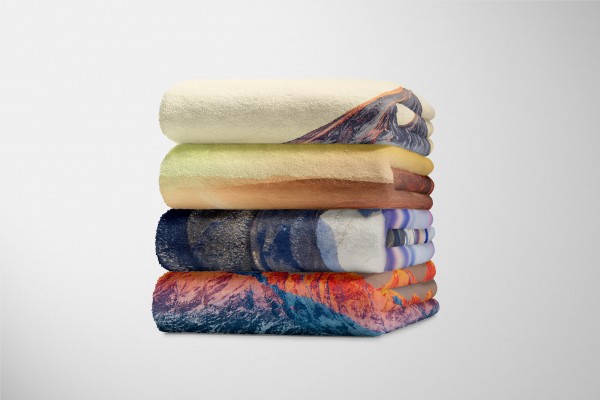 Paul Sinus Art Handtuch Strandhandtuch Saunatuch Kuscheldecke mit Fotomotiv Berge Schnee Himmel Black Friday Preise