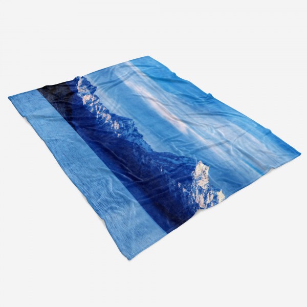 Paul Sinus Art Handtuch Strandhandtuch Saunatuch Kuscheldecke mit Fotomotiv Bergsee Natur Berge Im Verkauf