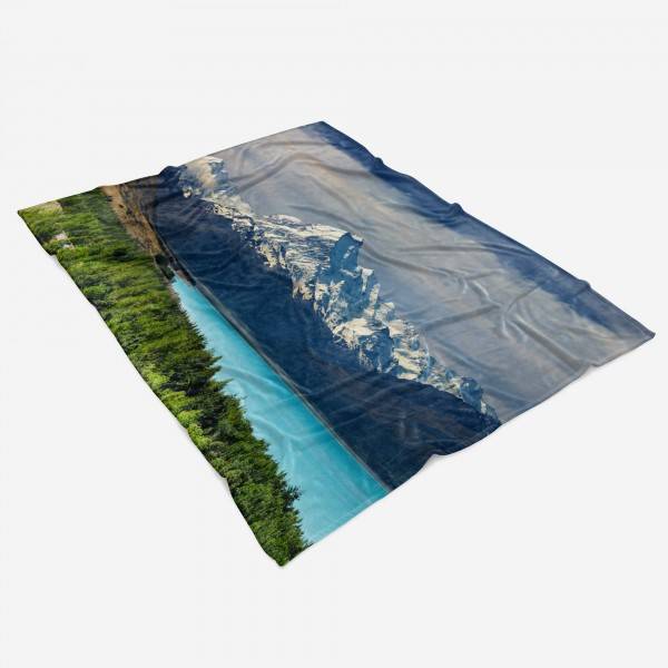 Paul Sinus Art Handtuch Strandhandtuch Saunatuch Kuscheldecke mit Fotomotiv Berge See Natur zollfrei