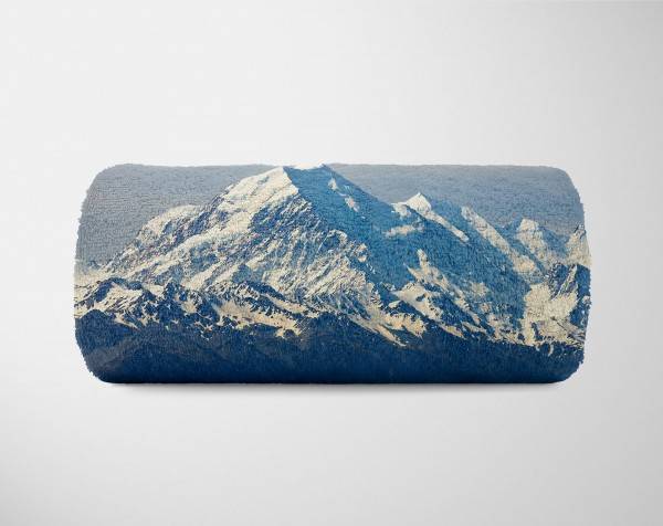 Paul Sinus Art Handtuch Strandhandtuch Saunatuch Kuscheldecke mit Fotomotiv Berge See Natur zollfrei