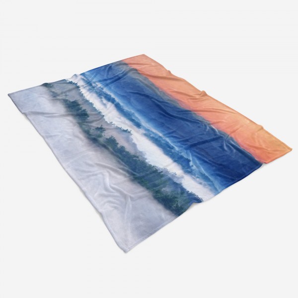 Paul Sinus Art Handtuch Strandhandtuch Saunatuch Kuscheldecke mit Fotomotiv Bergkette Bäume Nebel Natur Rabatte dieses Monats