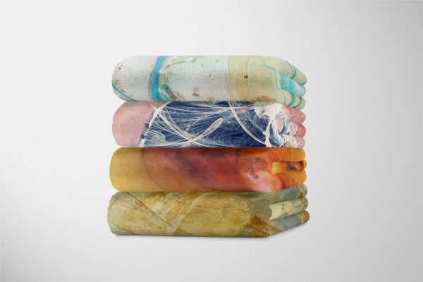 Paul Sinus Art Enigma Handtuch Strandhandtuch Saunatuch Kuscheldecke mit abstrakten Motiv im Angebot
