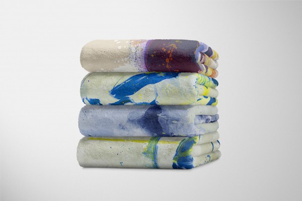 Paul Sinus Art Handtuch Strandhandtuch Saunatuch Kuscheldecke SplashArt Tier Serie Kunstvoll Swan Aqua M Bestseller