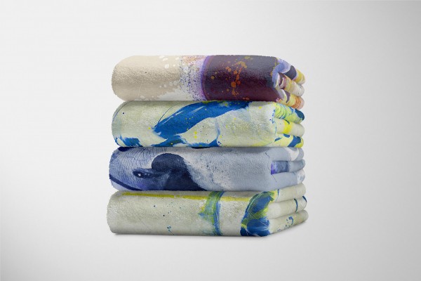 Paul Sinus Art Handtuch Strandhandtuch Saunatuch Kuscheldecke SplashArt Tier Serie Kunstvoll Swan II Mot Saisonale Angebote