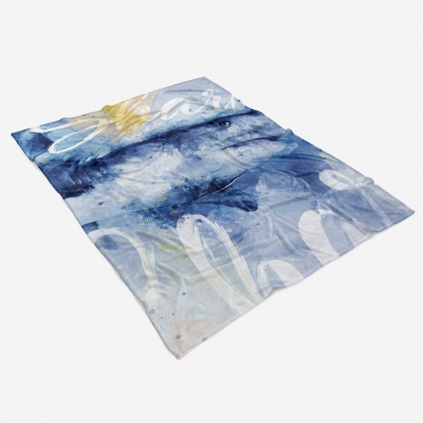 Paul Sinus Art Handtuch Strandhandtuch Saunatuch Kuscheldecke SplashArt Tier Serie Kunstvoll Shark Motiv Kauf eins, bekomm eins gratis