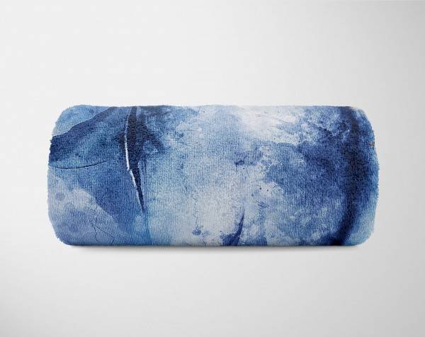 Paul Sinus Art Handtuch Strandhandtuch Saunatuch Kuscheldecke SplashArt Tier Serie Kunstvoll Shark Motiv Kauf eins, bekomm eins gratis