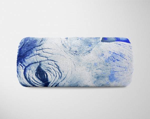 Paul Sinus Art Handtuch Strandhandtuch Saunatuch Kuscheldecke SplashArt Tier Serie Kunstvoll Rhino Motiv Sonderangebote
