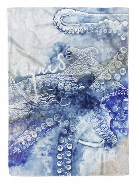 Paul Sinus Art Handtuch Strandhandtuch Saunatuch Kuscheldecke SplashArt Tier Serie Kunstvoll Octopus Mot