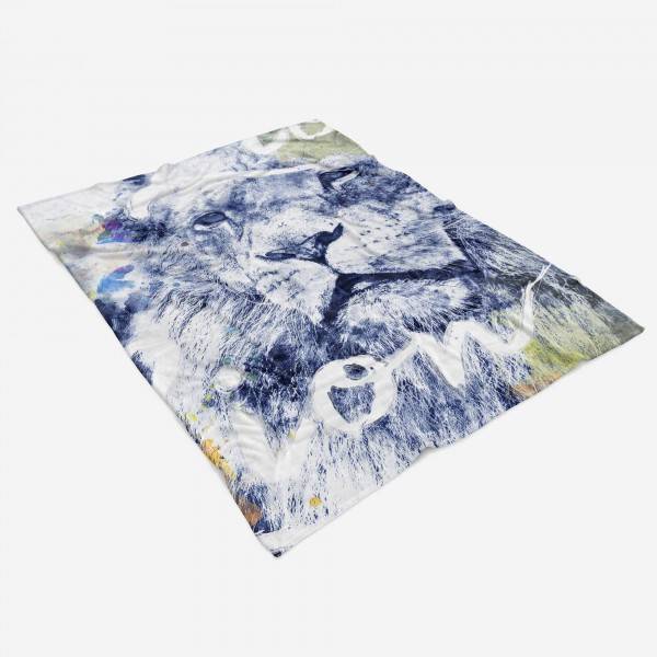 Paul Sinus Art Handtuch Strandhandtuch Saunatuch Kuscheldecke SplashArt Tier Serie Kunstvoll Lion II Mot Letzte 3 Tage