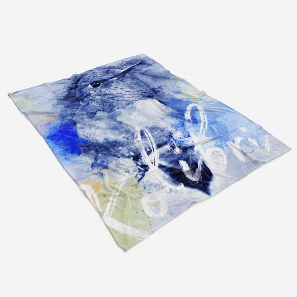 Paul Sinus Art Handtuch Strandhandtuch Saunatuch Kuscheldecke SplashArt Tier Serie Kunstvoll Kolibri Mot Neueste Stile