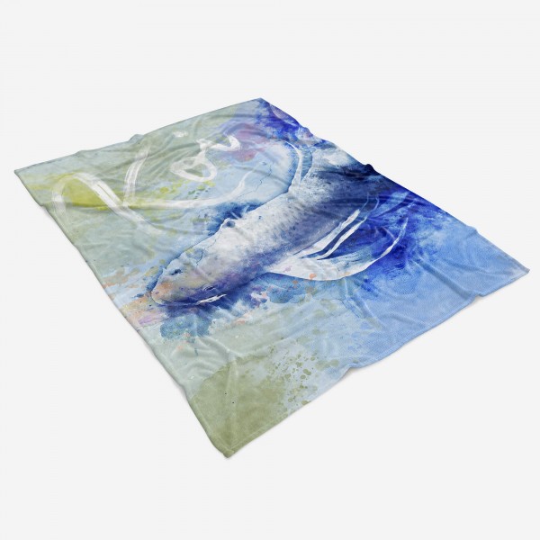 Paul Sinus Art Handtuch Strandhandtuch Saunatuch Kuscheldecke SplashArt Tier Serie Kunstvoll Koi Motiv Letzte 2 Tage