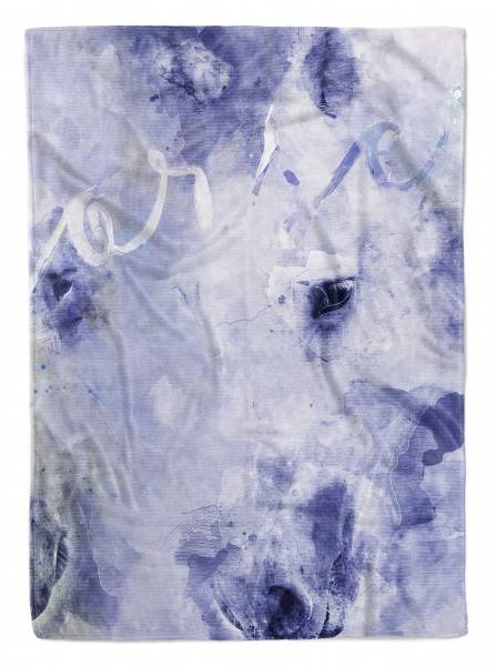 Paul Sinus Art Handtuch Strandhandtuch Saunatuch Kuscheldecke SplashArt Tier Serie Kunstvoll Horses Moti