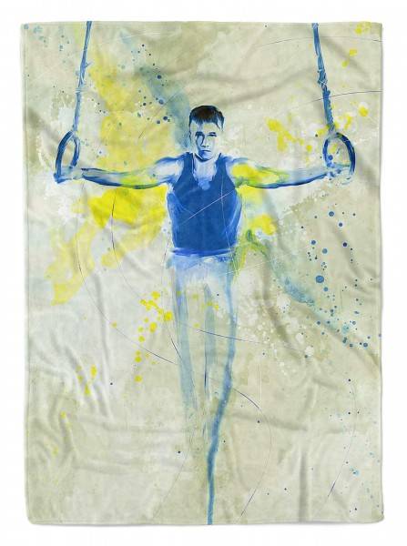 Paul Sinus Art SplashArt Sport Handtuch Strandhandtuch Saunatuch Kuscheldecke Kunstvoll Turnen Sporthand