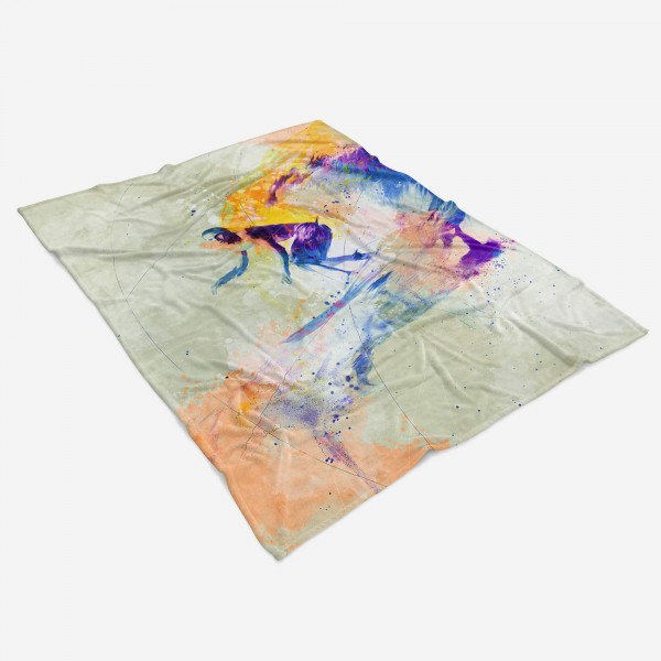 Paul Sinus Art SplashArt Sport Handtuch Strandhandtuch Saunatuch Kuscheldecke Kunstvoll Surfer Sporthand Nur für heute