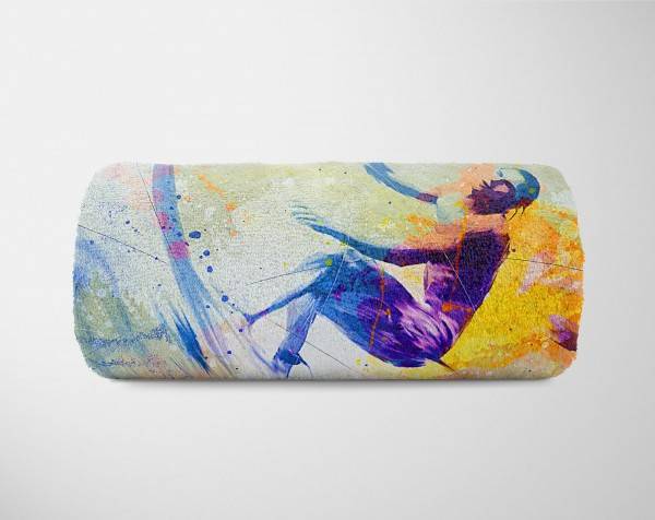Paul Sinus Art SplashArt Sport Handtuch Strandhandtuch Saunatuch Kuscheldecke Kunstvoll Surfer Sporthand Nur für heute