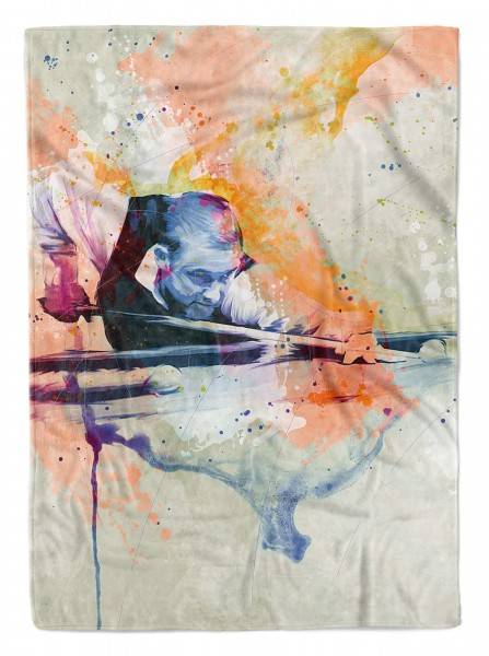Paul Sinus Art SplashArt Sport Handtuch Strandhandtuch Saunatuch Kuscheldecke Kunstvoll Snooker Sporthan