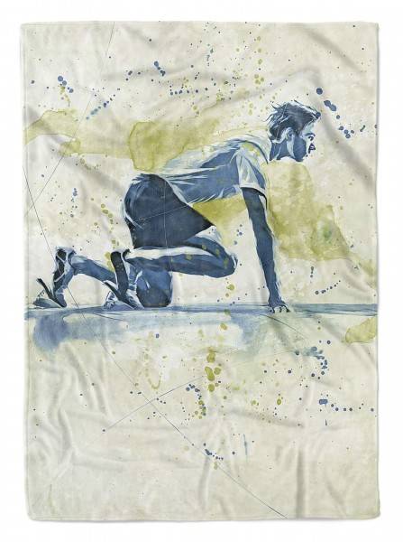 Paul Sinus Art SplashArt Sport Handtuch Strandhandtuch Saunatuch Kuscheldecke Kunstvoll Running Sporthan