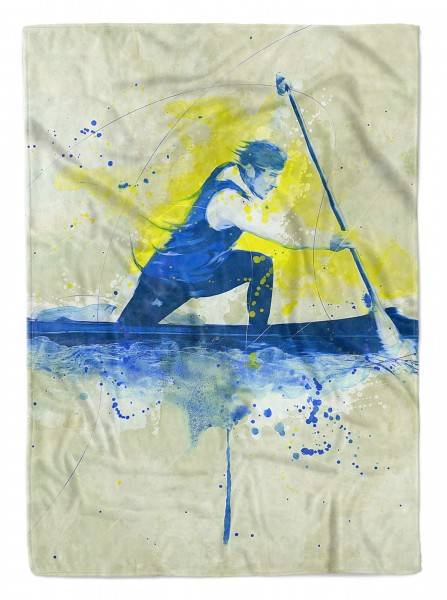 Paul Sinus Art SplashArt Sport Handtuch Strandhandtuch Saunatuch Kuscheldecke Kunstvoll Rudern Sporthand