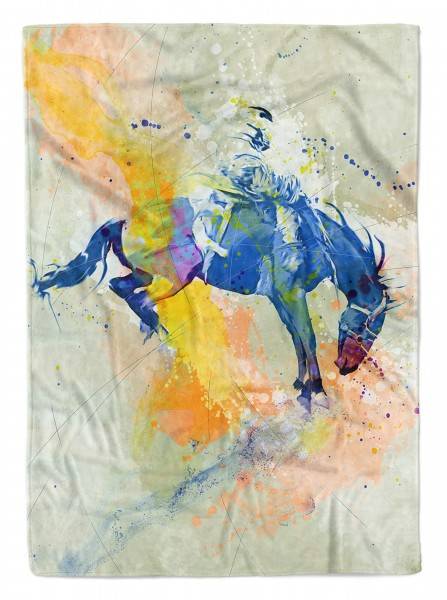 Paul Sinus Art SplashArt Sport Handtuch Strandhandtuch Saunatuch Kuscheldecke Kunstvoll Rodeo Sporthandt