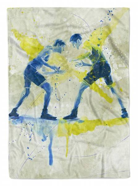 Paul Sinus Art SplashArt Sport Handtuch Strandhandtuch Saunatuch Kuscheldecke Kunstvoll Ringen Sporthand