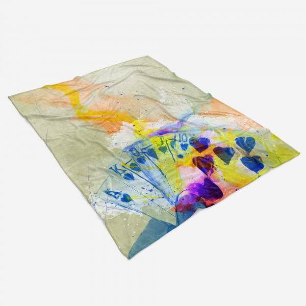 Paul Sinus Art SplashArt Sport Handtuch Strandhandtuch Saunatuch Kuscheldecke Kunstvoll Poker Sporthandt Fabrikladen