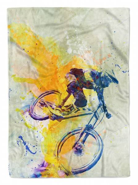 Paul Sinus Art SplashArt Sport Handtuch Strandhandtuch Saunatuch Kuscheldecke Kunstvoll MTB Downhill Spo